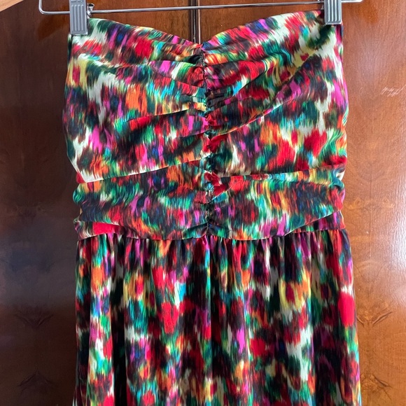 PJK Patterson J Kincaid Tiered Strapless Rainbow Hued Floral Maxi Dress, Small - Picture 3 of 8